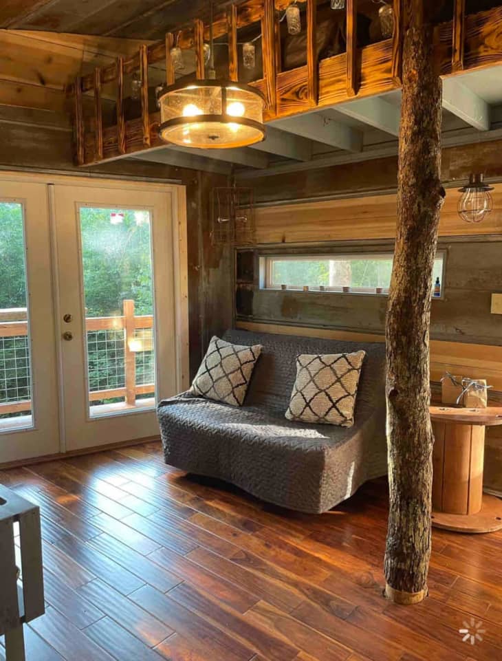 Living room in treehouse