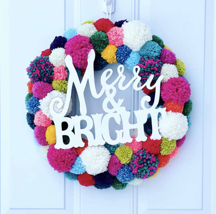 Merry and Bright Colorful Wreath at Etsy