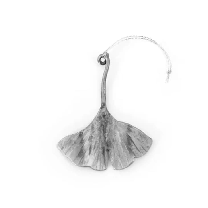 A silver leaf shaped ornament