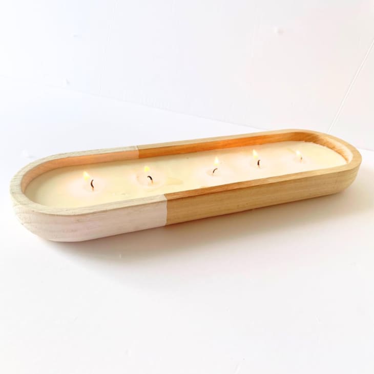 Product Image: Large Wood Dough Bowl Candle