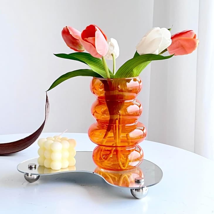 BLOFLO Colored Glass Hydroponic Flower Vase at Amazon