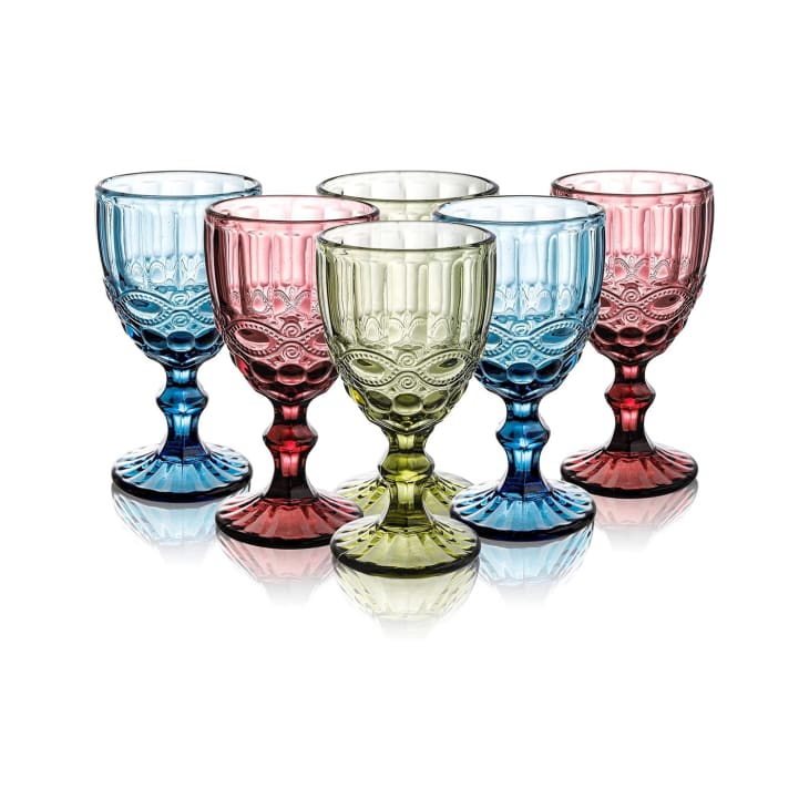 Youeon Colored Wine Goblets, Set of 6 at Amazon