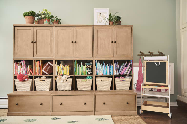 Kids room with Pottery Barn storage furniture