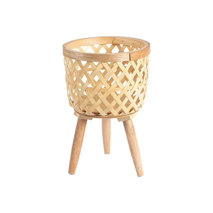 Natural Woven Rattan Plant Stand at Amazon