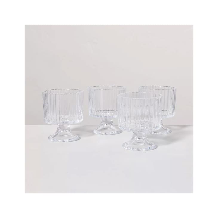 4pk 8oz Fluted Glass Parfait Cup Set Clear - Hearth & Hand™ with Magnolia at Target
