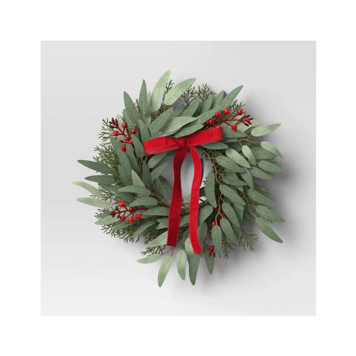 Mini Eucalyptus with Red Berry Christmas Wreath at Target