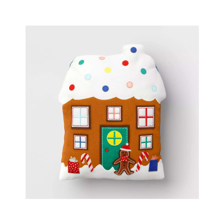 Reversible Gingerbread House to Polka Dot Christmas Novelty Plush Pillow at Target