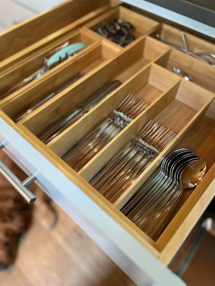 Silverware drawer with organizer