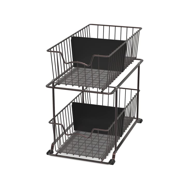 Simple Houseware 2 Tier Cabinet Wire Basket Drawer Organizer, Brown at Amazon