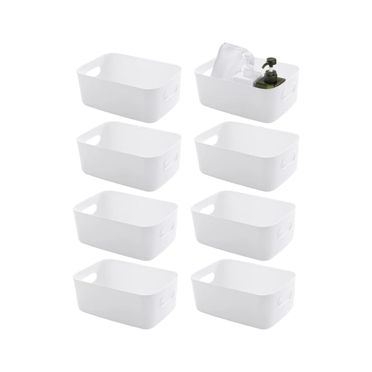 FEOOWV Small Plastic Storage Baskets, 8 Pack at Amazon