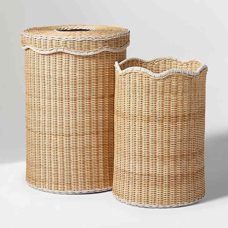 HomeGoods Is Selling a Scalloped Rattan Hamper for $40 | Apartment Therapy