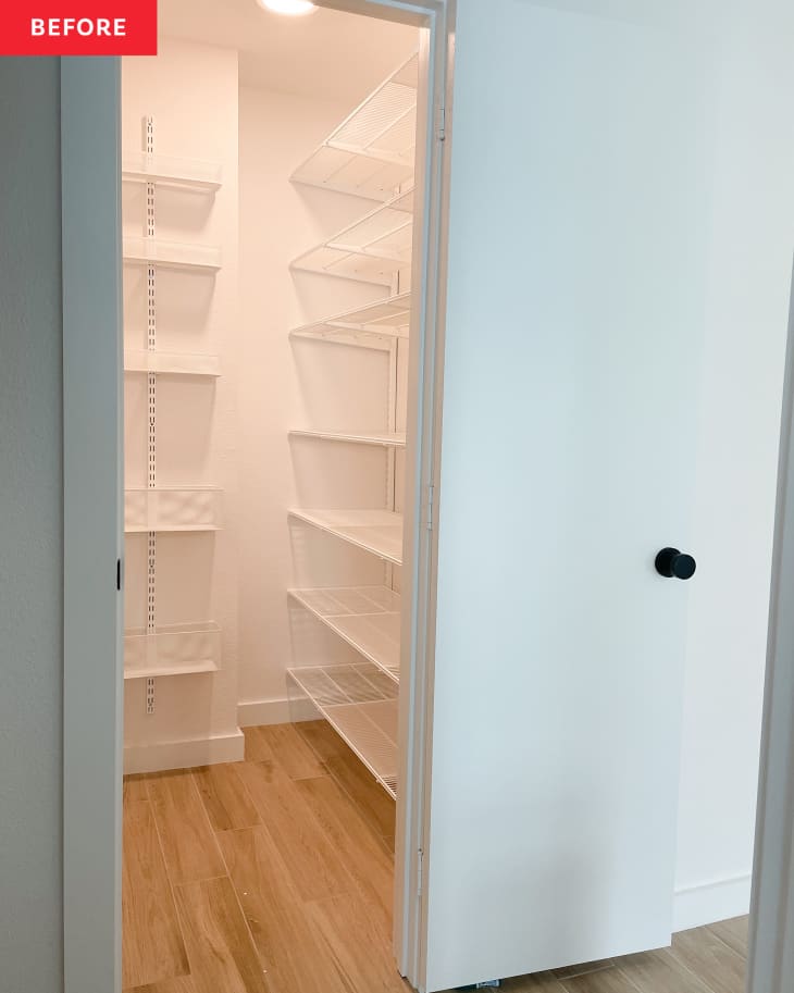 Before: an empty white closet