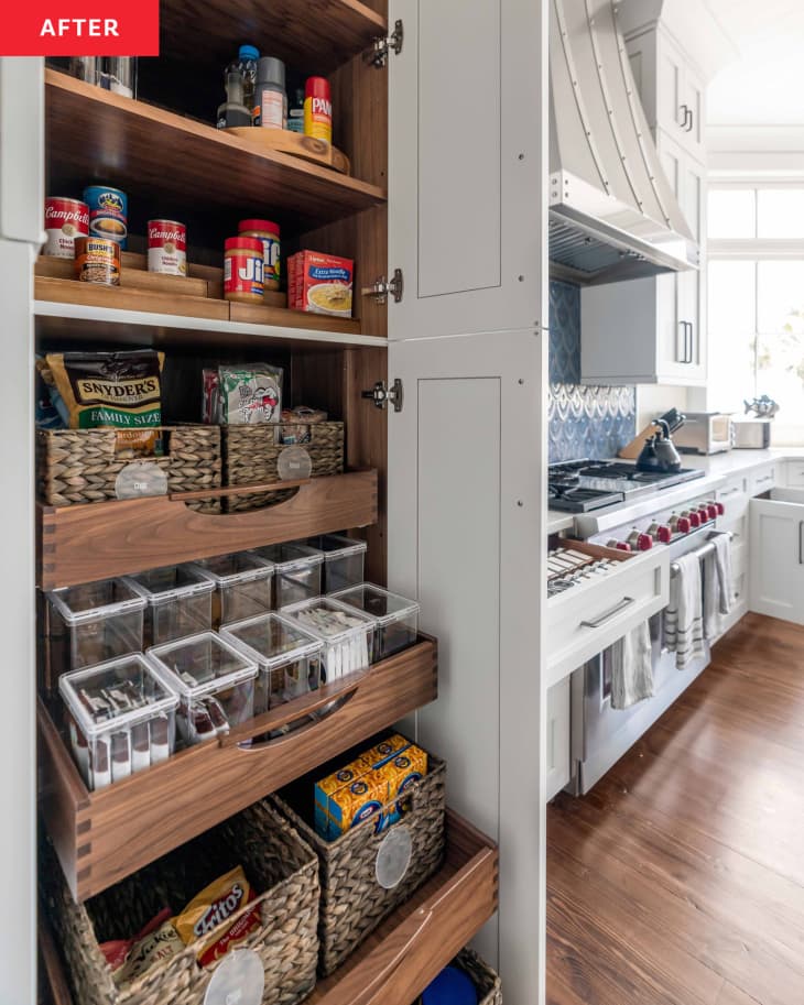 After: An organized pantry with drawers