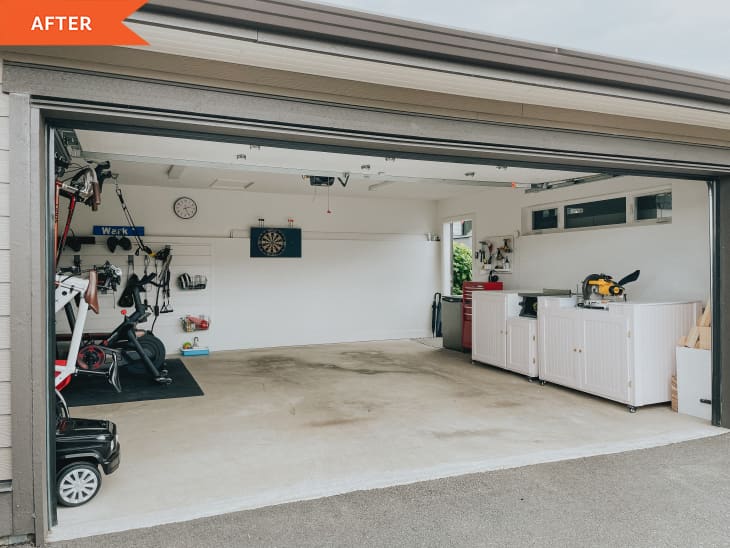 After: organized garage with empty space