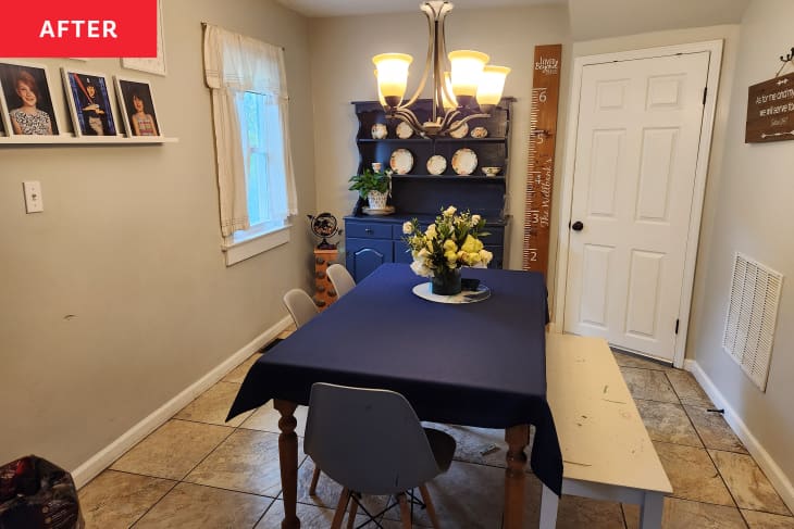 After: A clean dining room with the items back in place