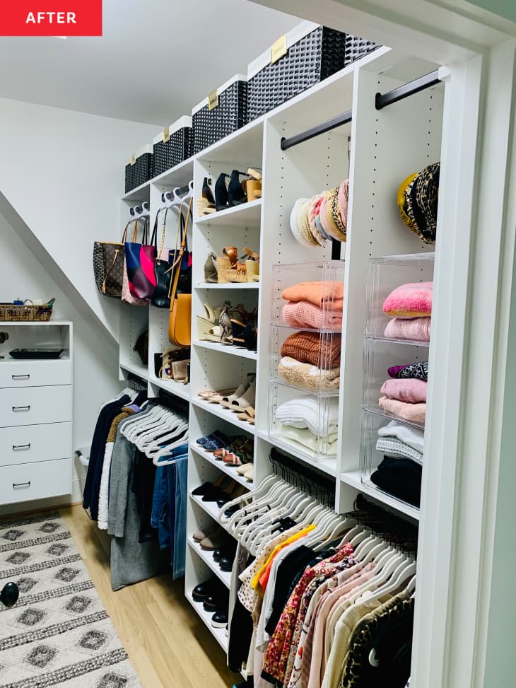 closet after being organized