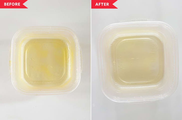 To prevent tomato sauce from staining your Tupperware, line it