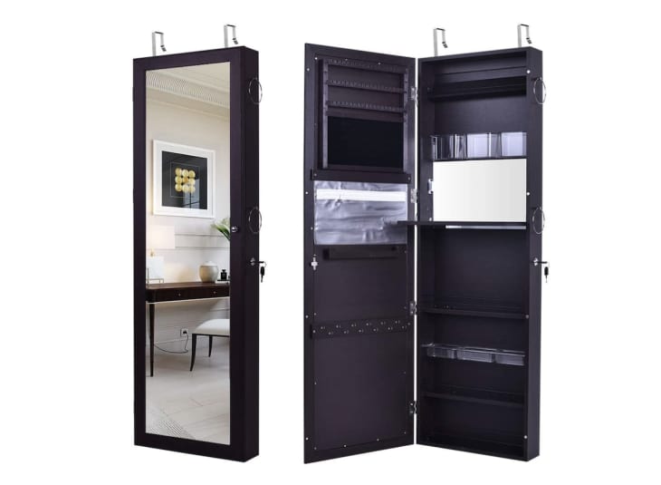 Over-the-Door Mirror Cabinet Storage and Jewelry Organizer at Amazon