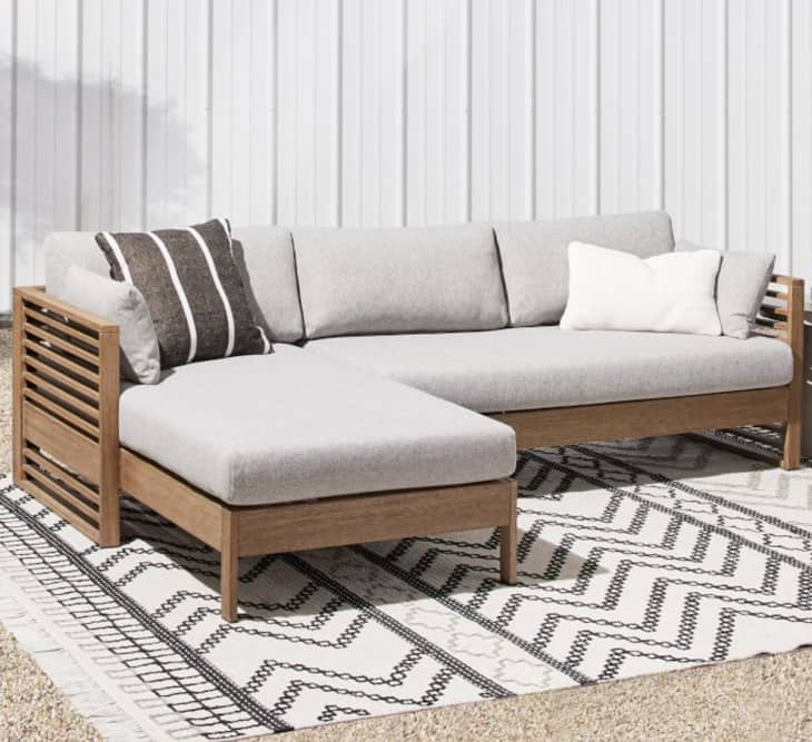 Santa Fe Slatted Outdoor 2-Piece Chaise Sectional at West Elm
