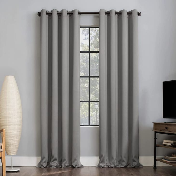 Product Image: Sun Zero Nordic Theater-Grade Extreme 100% Blackout Curtain, Silver Gray (2-Pack)