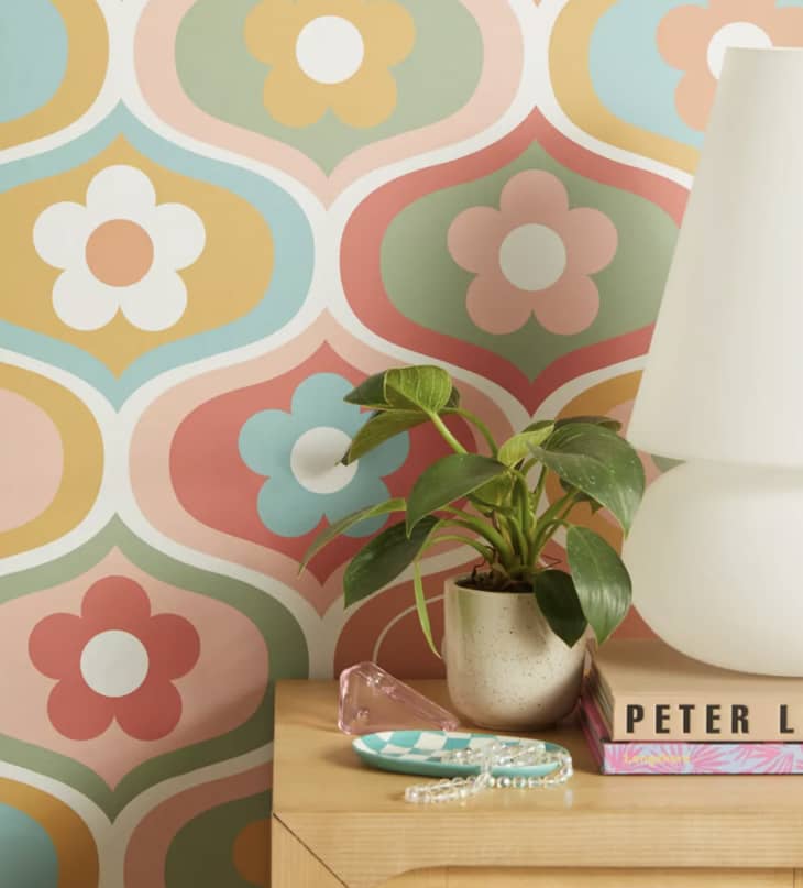 Vintage Floral Geometry Removable Wallpaper, Medium (96" x 24") at Urban Outfitters