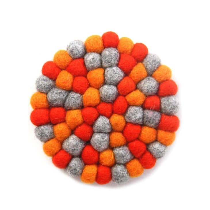 Global Crafts Hand Crafted Felt Ball Wool Trivet at Amazon