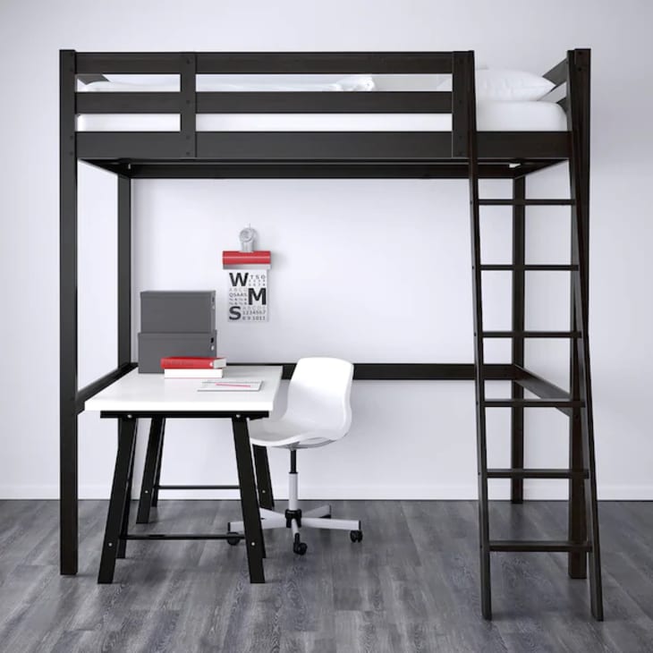 loft bed with desk underneath