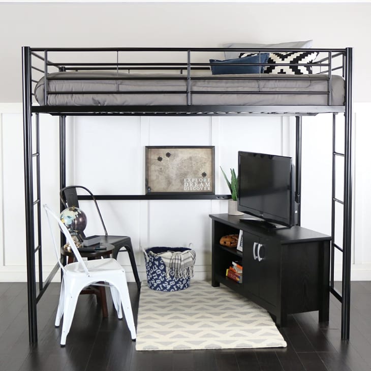 svarta double loft bed