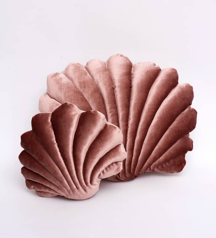 shell cushion grey velvet seashell pillow large shell velvet pillow