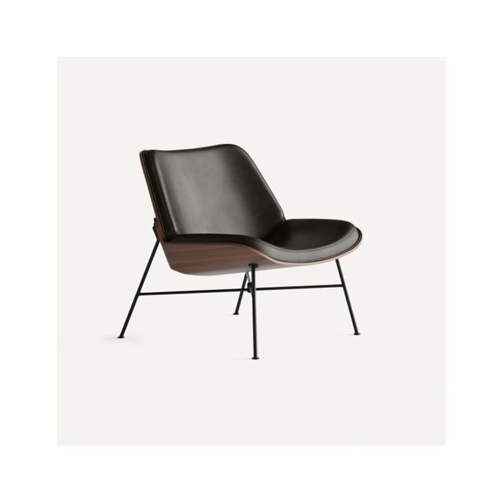 Vesper Leather & Wood Lounge Chair at Burrow