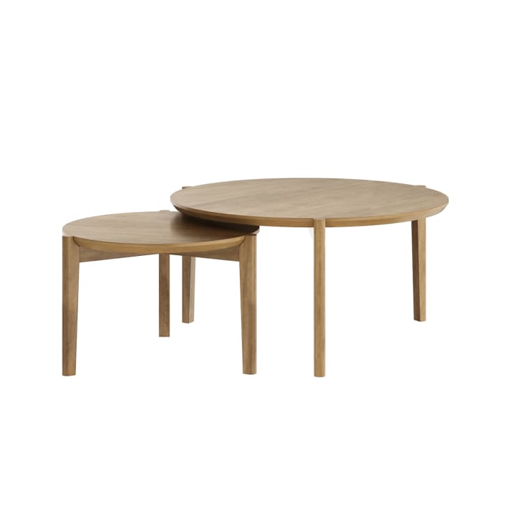 Wood Nesting Coffee Table Set Brushed Brown at Nathan James