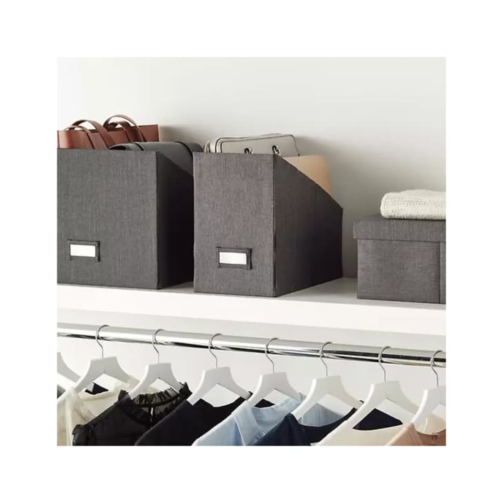 Narrow Cambridge Handbag Storage Bin Grey