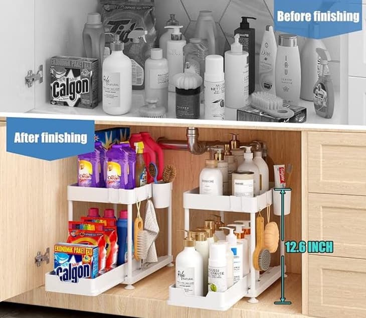 I shopped TONS of under sink organizers and most were cheap or too small to  maximize all the space. This organizer is… - deep enough to…