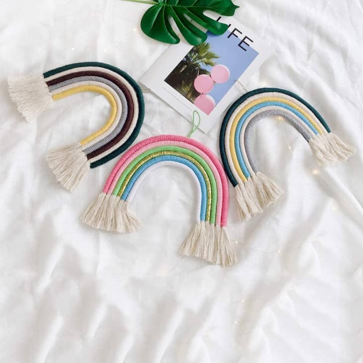 Rainbow wall hangings in three colors