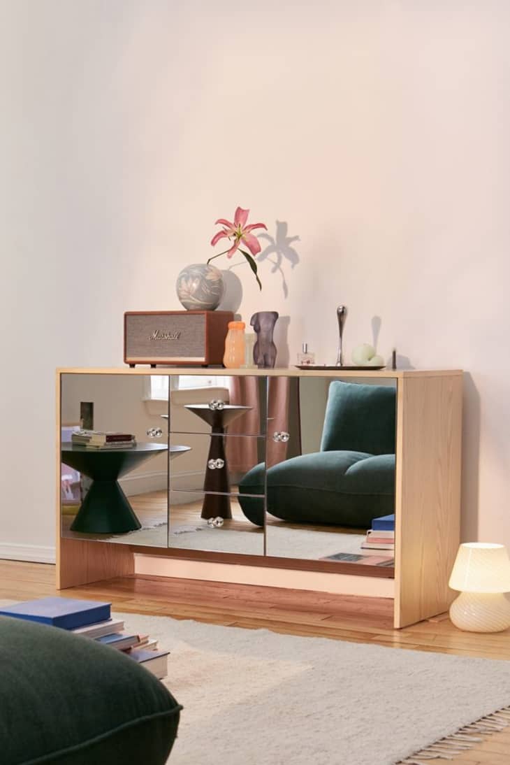 Mirrored credenza with wood sides from Urban Outfitters