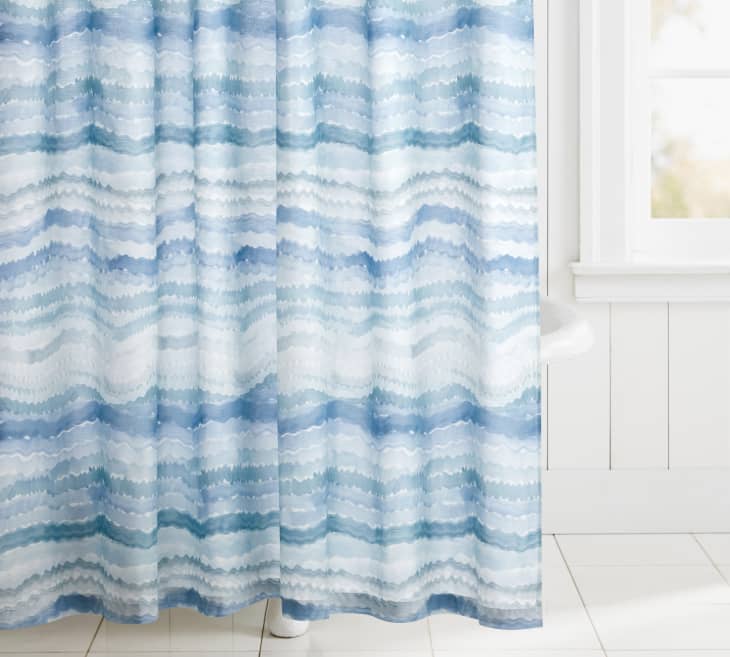 Surf Shower Curtain in shades of Blue from Pottery Barn