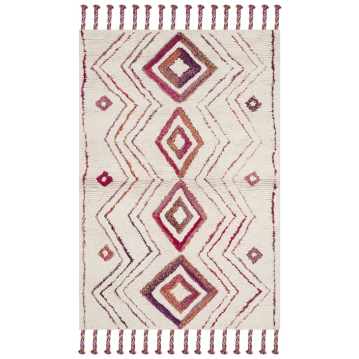 Warm toned neutral colorful Moroccan Rug