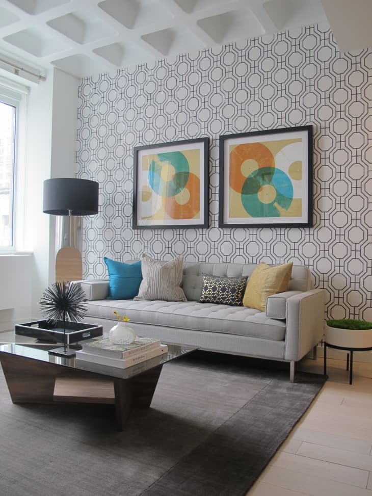 Wallpapered room designed by DSGNER