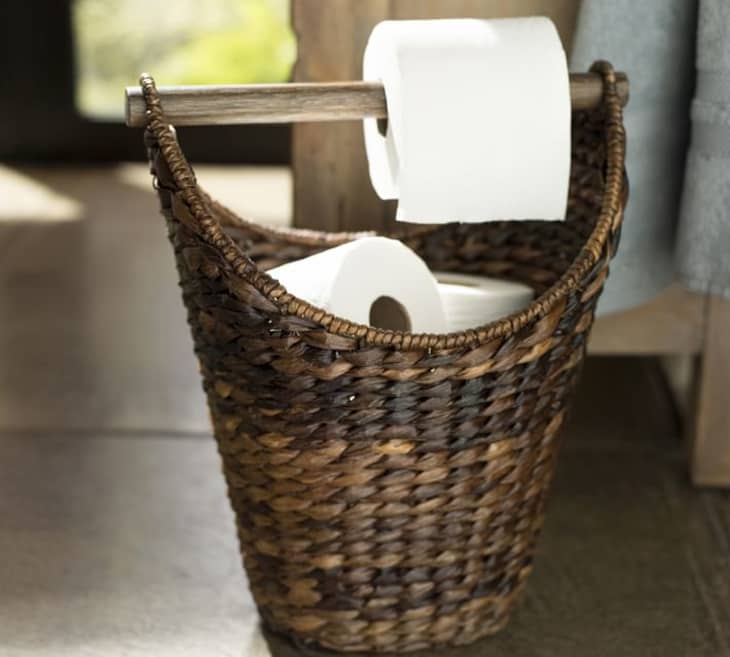 toilet paper storage, This toilet paper storage rack holds a lot of rolls  and can sit under your sink or in a vanity.