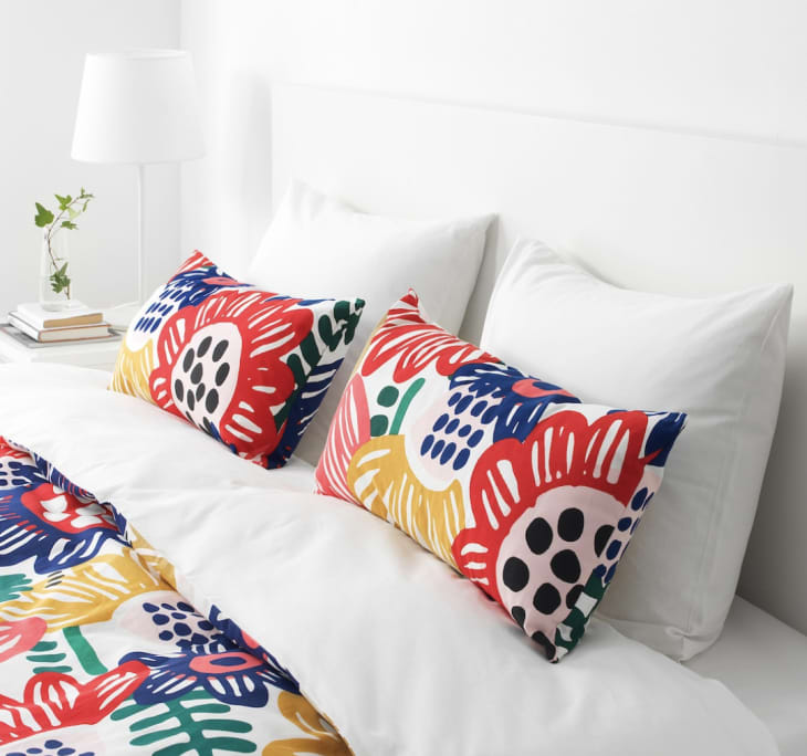 Patterned pillowcase from IKEA