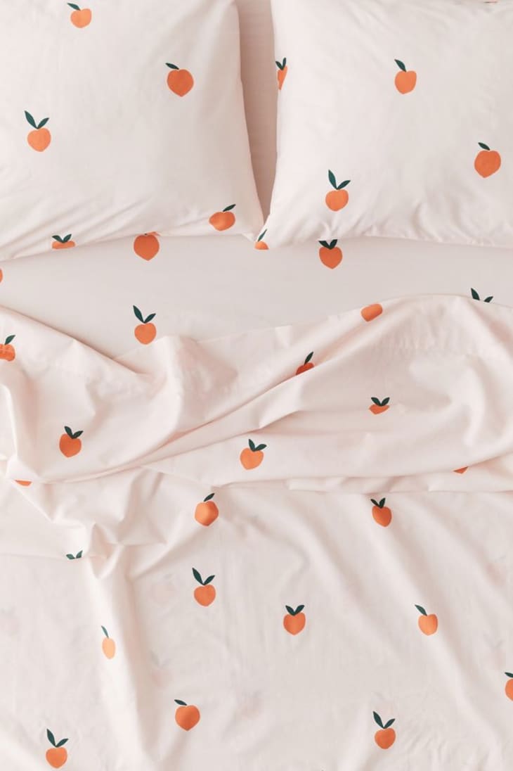 Peach patterned sheets from Urban Outfitters