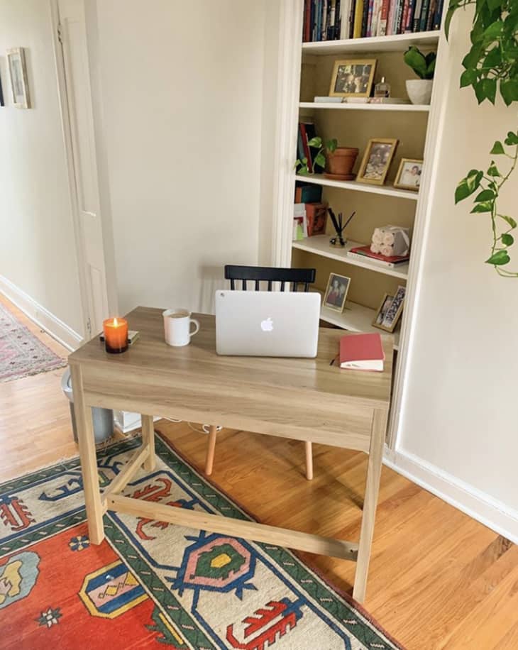 Tiny office nook in a bedroom at Olivia Muenter's home