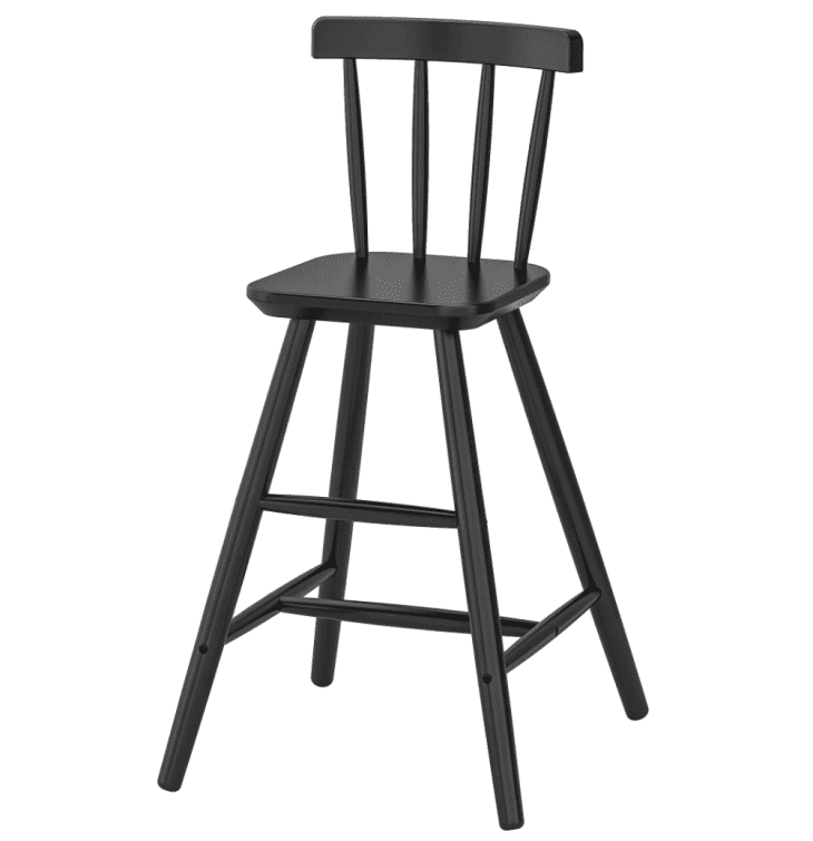 Black spindle chair from IKEA for kids