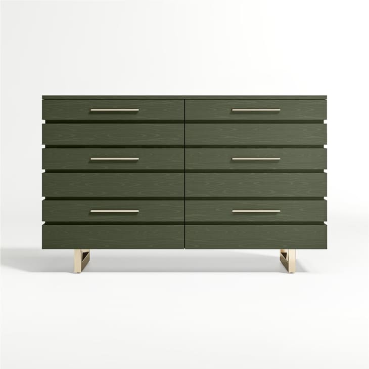 Green dresser with gold hardware from Crate&amp;Kids