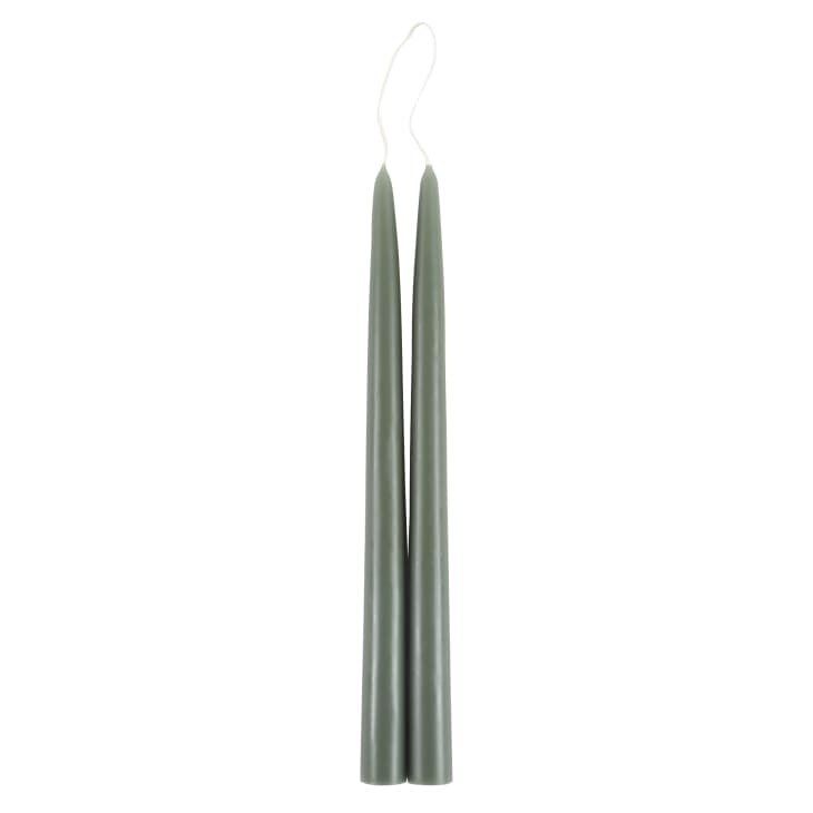 Moss green taper candles by The Floral Society