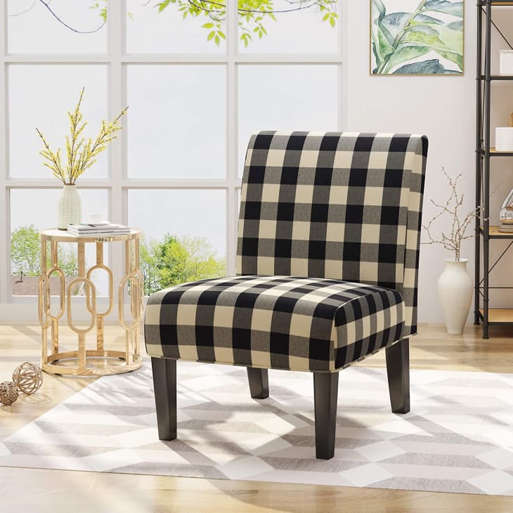 Gingham chair in black-and-white