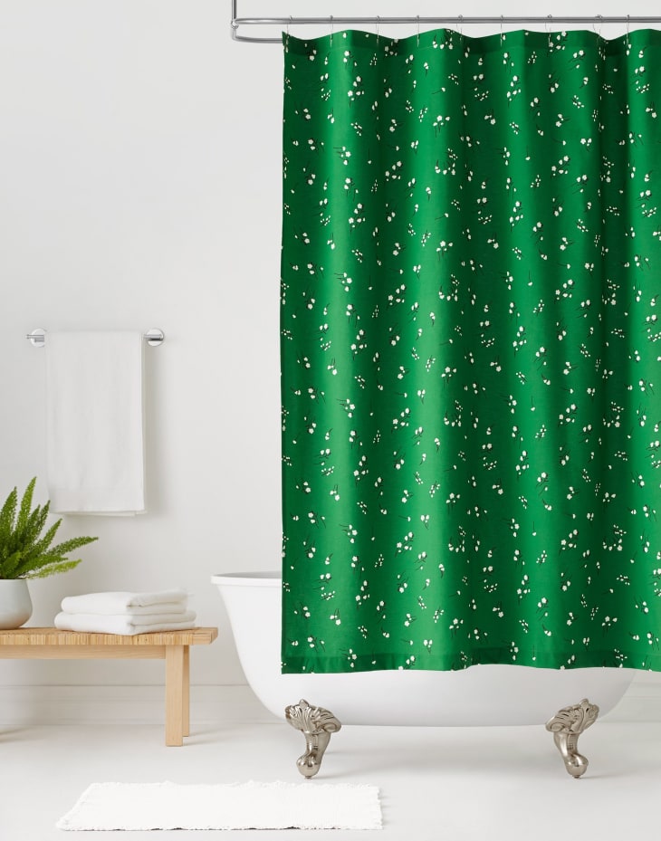 Emerald green floral shower curtain from Hygge &amp; West