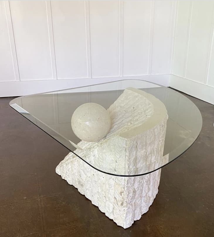 Tesselated stone table from Monstera House