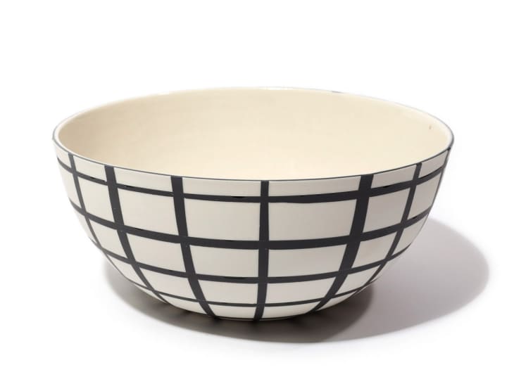 Bowl with black and white grid pattern