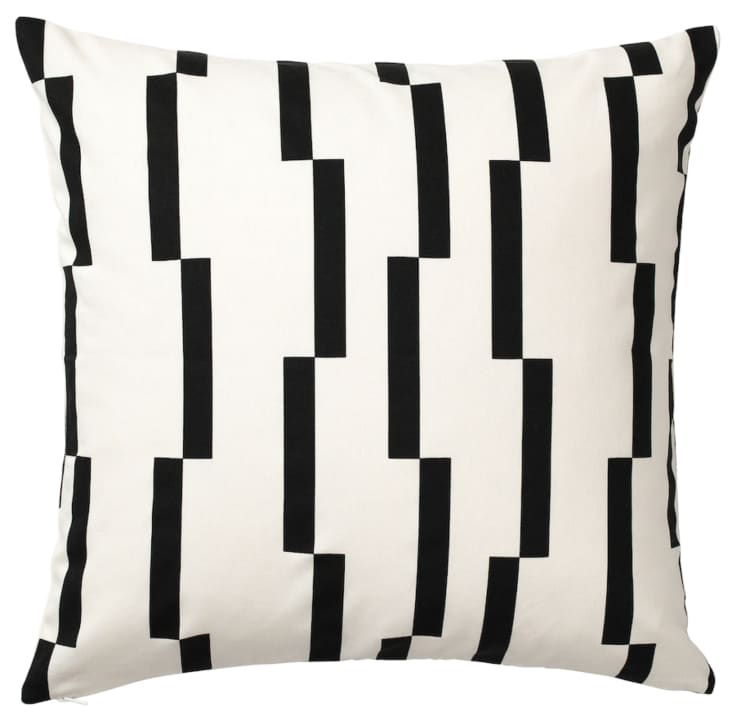 Broken stripe black-and-white cushion cover from IKEA